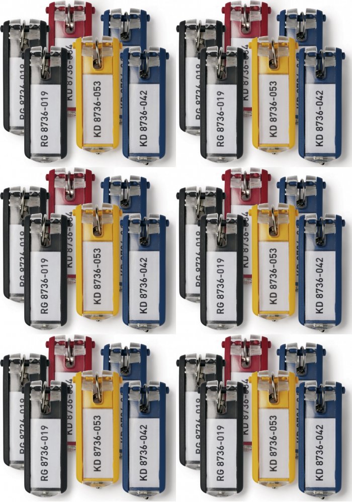 6x Zawieszki do kluczy Durable, 6 sztuk, mix kolorów