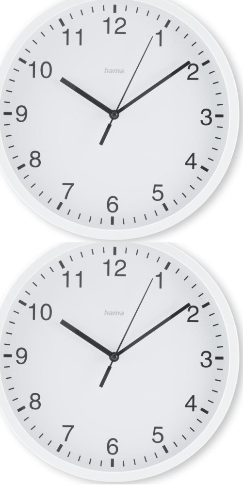 2x Zegar ścienny Hama Elba, 25cm, biały