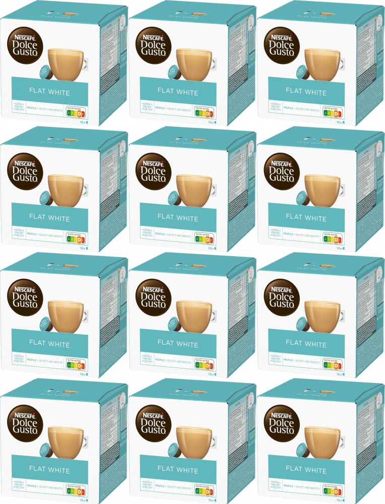 12x Kapsułki do ekspresu Nescafe Dolce Gusto Flat White, 16 sztuk