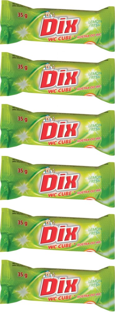 6x Kostka do WC Dix Gold Drop, zapas, cytrynowy, 35g