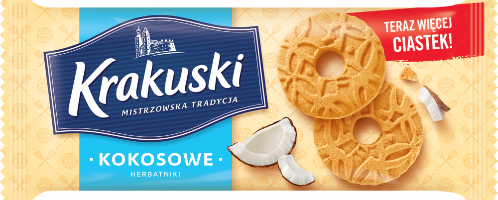 Herbatniki Krakuski, kokosowy, 168g