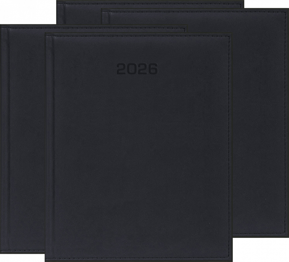 4x Kalendarz książkowy 2026, Udziałowiec, Vivella, A4, tygodniowy, czarny E