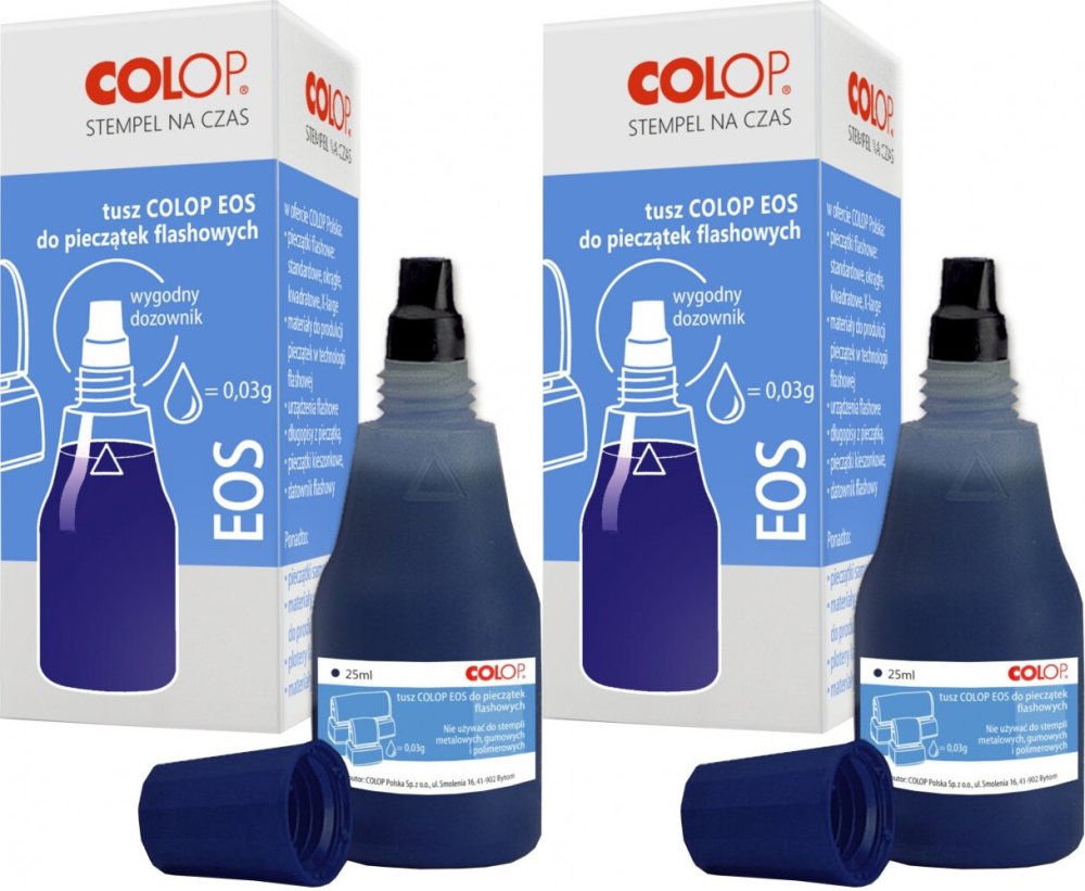 2x Tusz do pieczątek Colop Eos, 25ml, niebieski