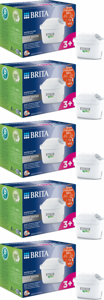 5x Wkład filtrujący Brita Maxtra Pro Hard Water Expert, 3 sztuki + 1 gratis