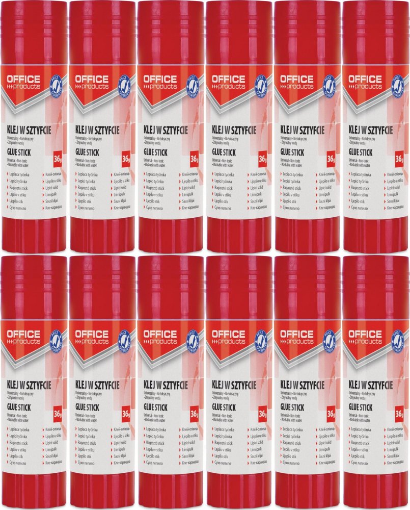 12x Klej biurowy Office Products, w sztyfcie, 36g