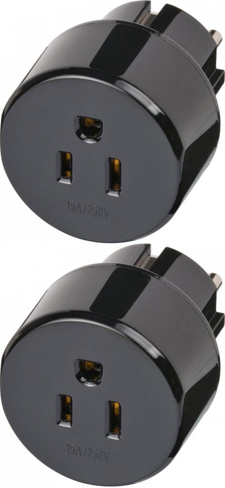 2x Adapter podróżny USA/Japonia Brennenstuhl, z uziemieniem, czarny