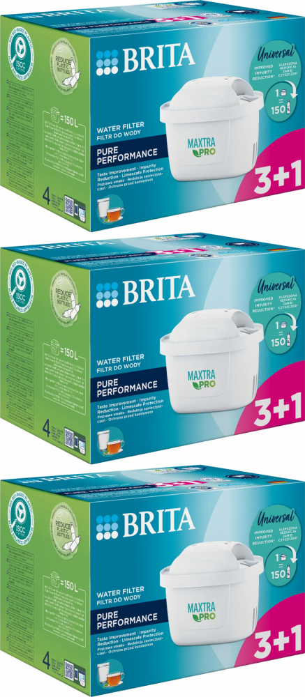 3x Wkład filtrujący Brita Maxtra Pro Pure Performance, 3 sztuki + 1 gratis