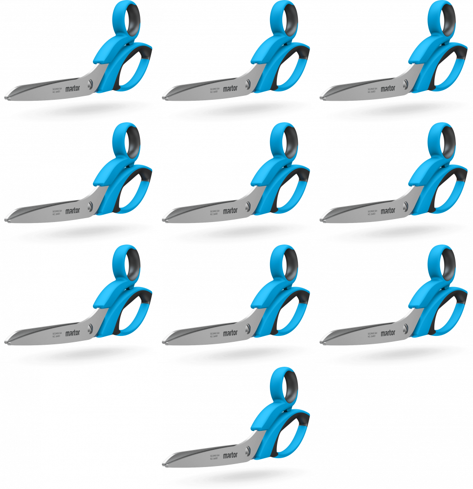 10x Nożyczki bezpieczne Martor Secumax 564, 21.8cm, niebieski