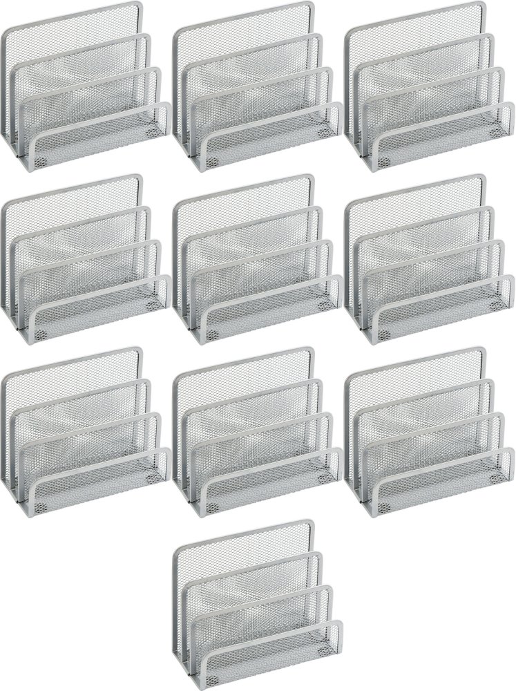 10x Stojak na koperty Grand GR-034S, metalowy (druciany), srebrny