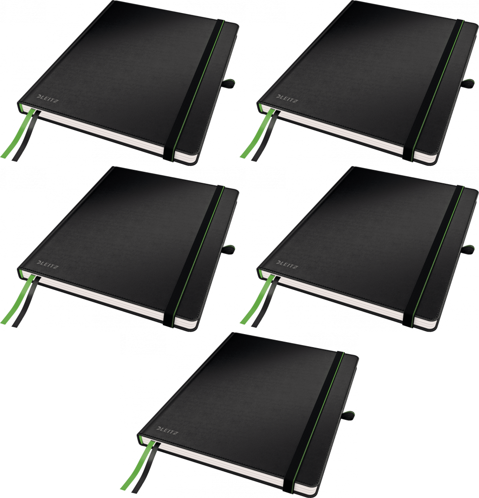 5x Notatnik w kratkę Leitz Complete, w rozmiarze iPad, 80 kartek, czarny