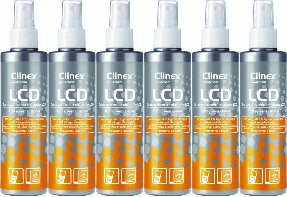 6x Spray do czyszczenia ekranów Clinex LCD, 200ml