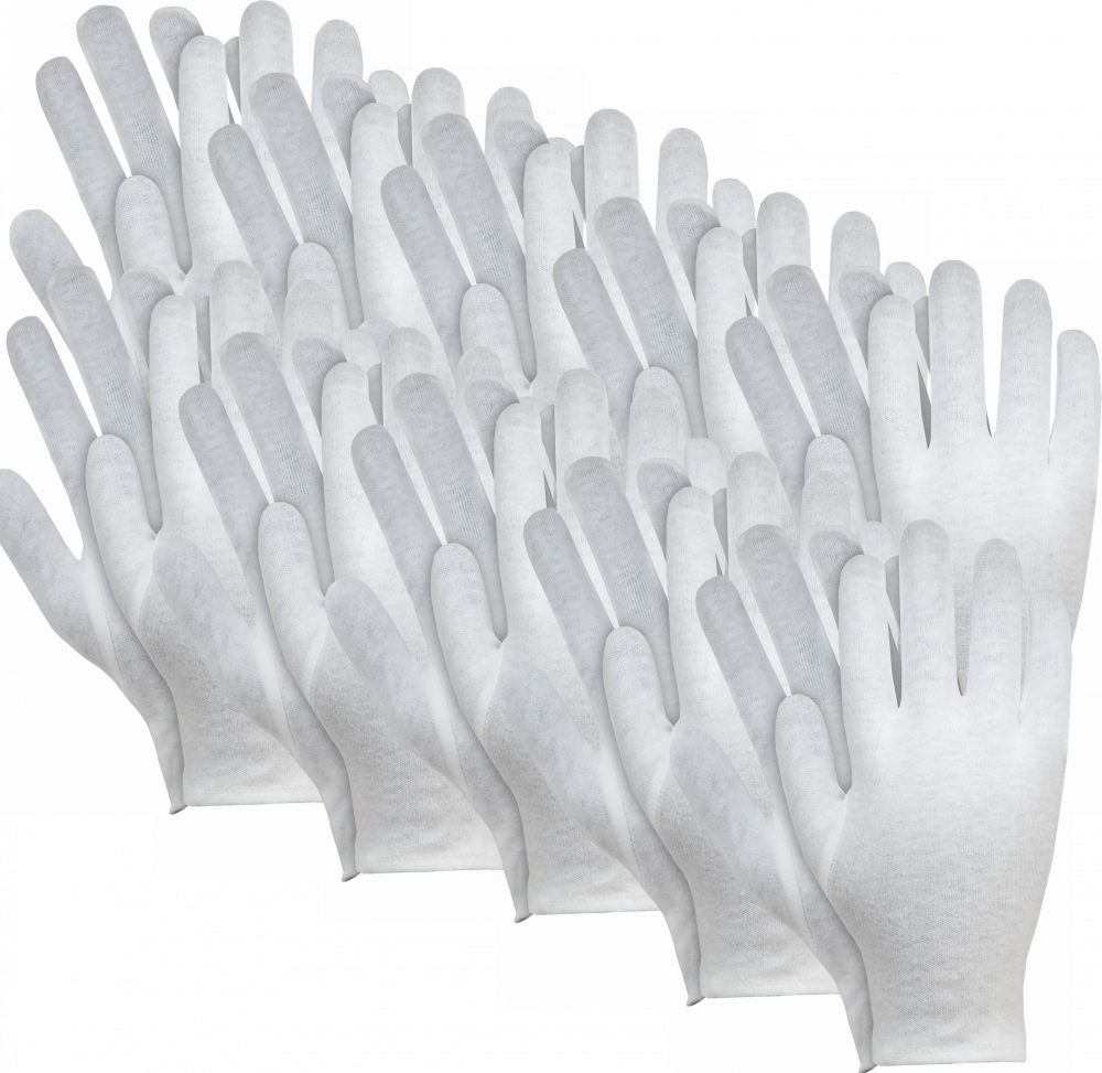 12x Rękawice robocze Reis RWKB W, tkaninowe, rozmiar 9, biały