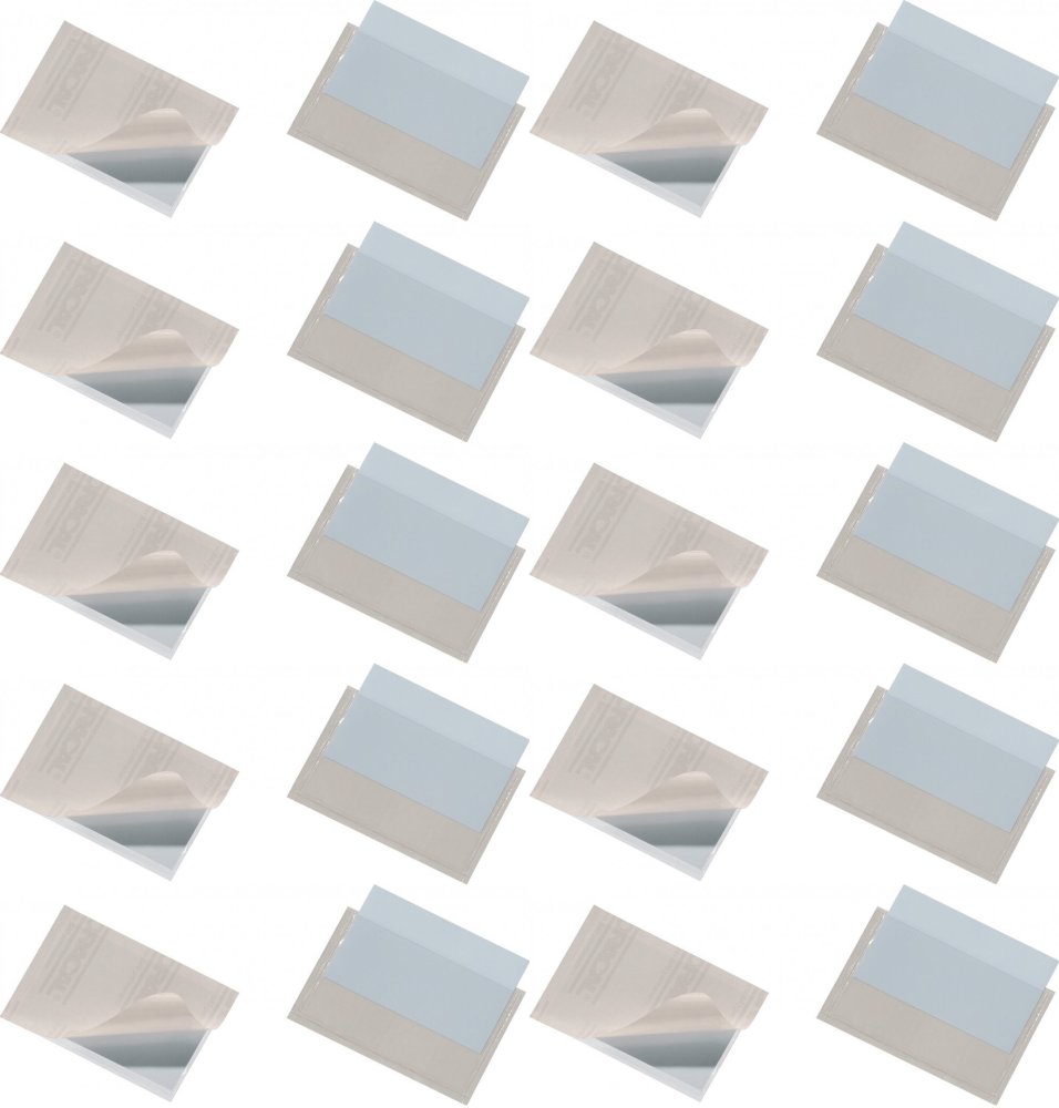 10x Kieszeń samoprzylepna Durable Pocketfix, otwierana od góry, 90x57mm, 100 sztuk, transparentny