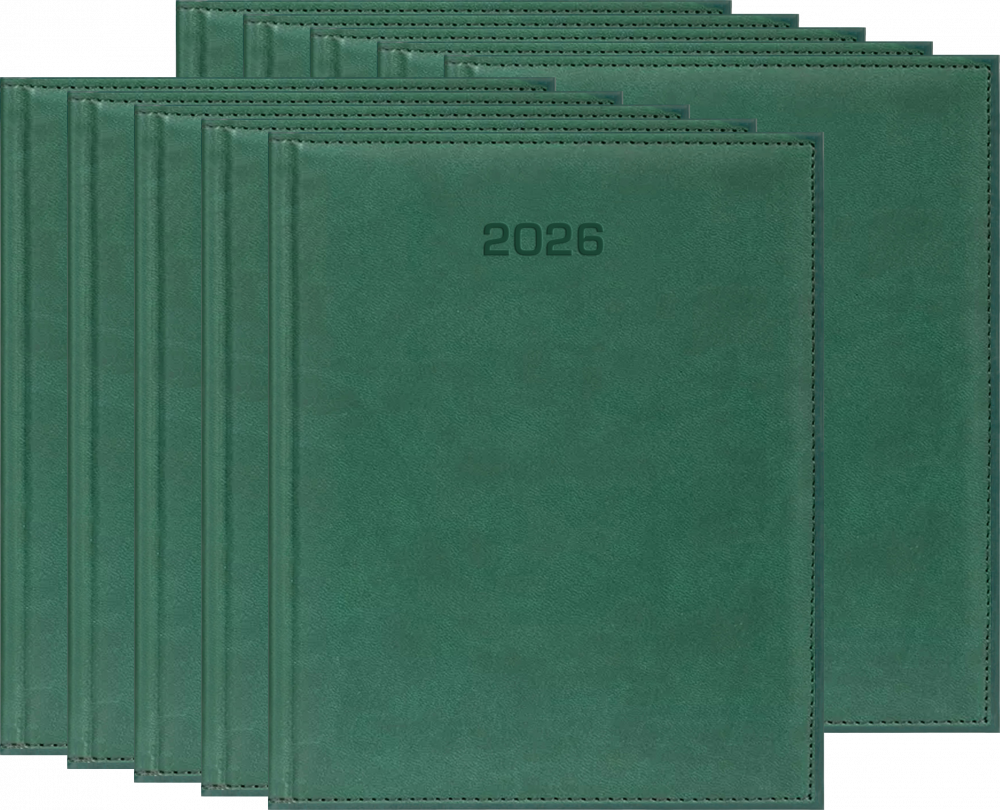 10x Kalendarz książkowy 2026, Udziałowiec, Vivella, A4, tygodniowy, zielony