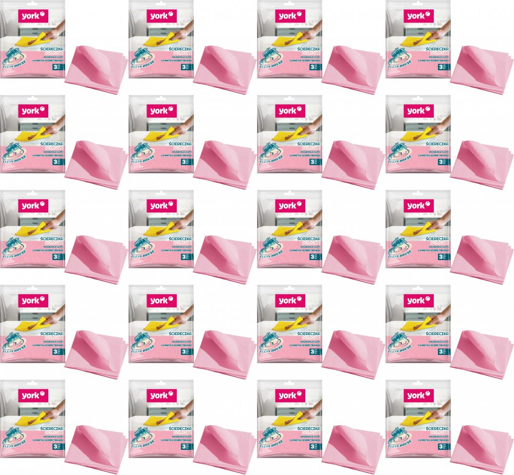 20x Ściereczka domowa York Prestige, 3 sztuki, mix kolorów