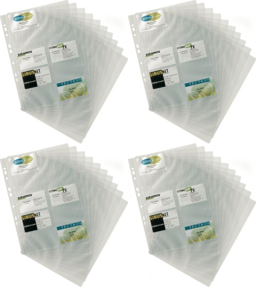 4x Wkłady do wizytownika Durable Visifix, na 200 wizytówek, 10 sztuk, transparentny