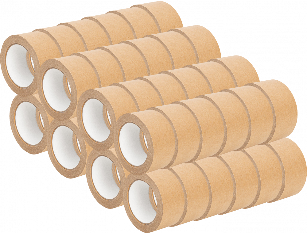 48x Taśma pakowa, papierowa, 50mmx50m, brązowy