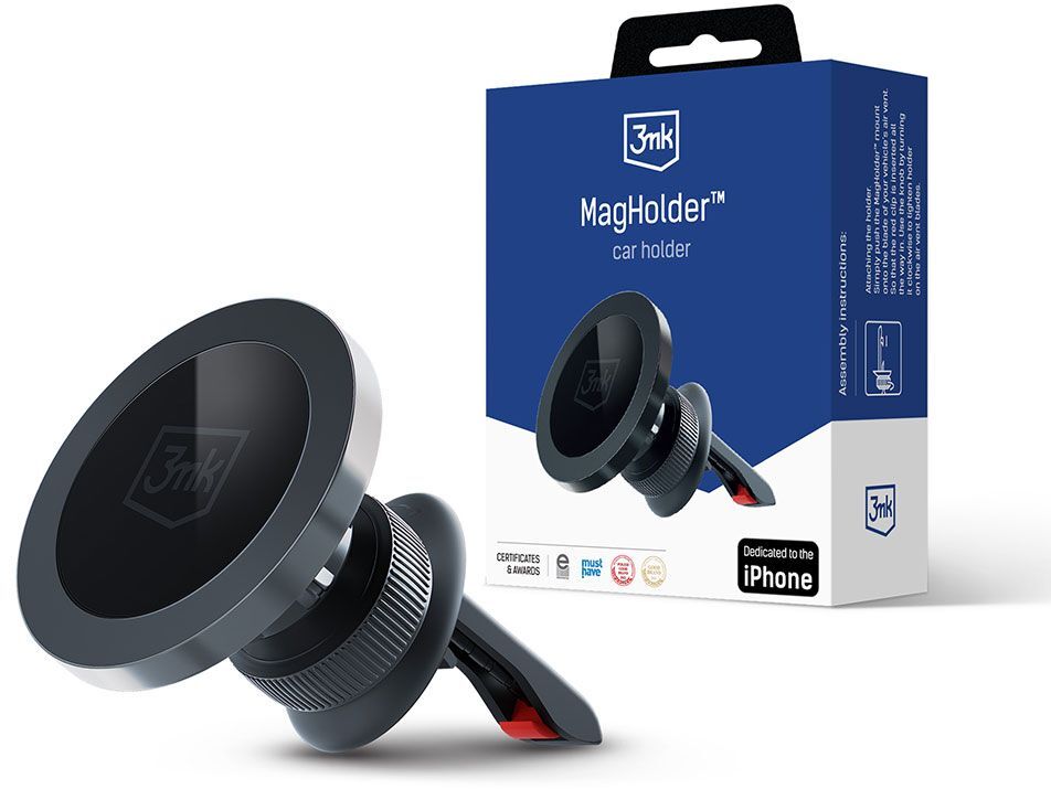 Uchwyt na telefon do samochodu 3mk MagHolder, magnetyczny, czarny