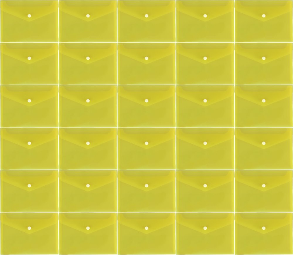 60x Teczka kopertowa Biurfol Satyna, A5, na zatrzask, przezroczysty żółty