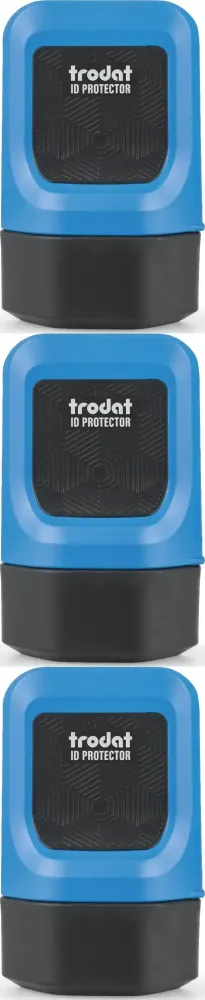 3x Rolka do zabezpieczania danych osobowych Trodat ID Protector IRF-25/IDP, obudowa niebieska, wkład czarny