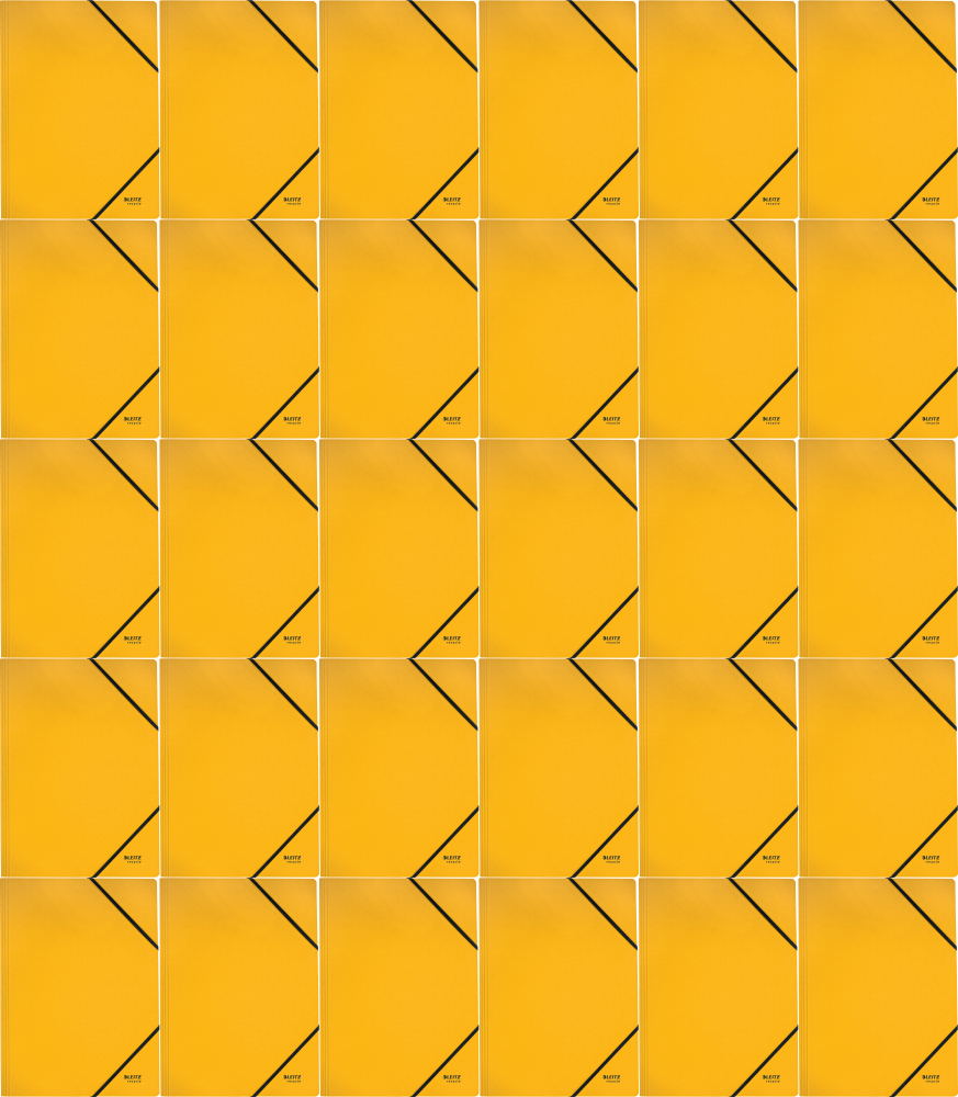 30x Teczka kartonowa z gumką Leitz Recycle, A4, 2mm, żółty