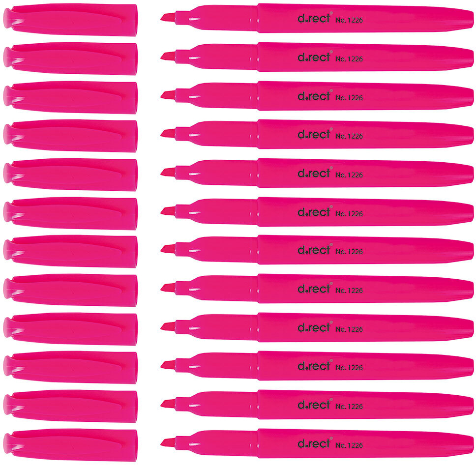 12x zakreślacz D.Rect, 1226, ścięta, 5mm, różowy