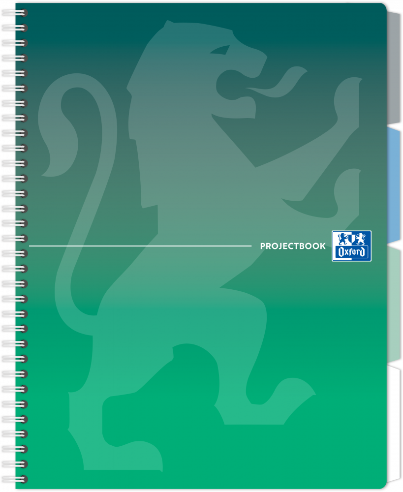 Kołonotatnik Oxford Gradient Projectbook, A4, w kratkę, 80 kartek, okładka PP, mix kolorów