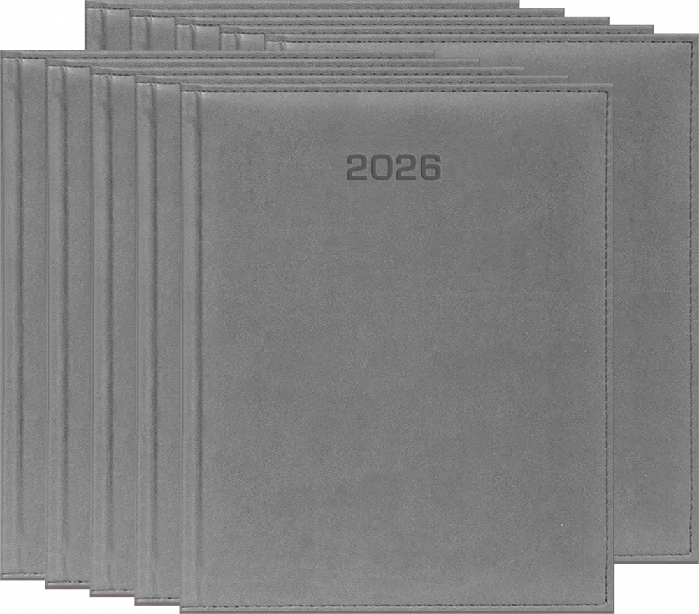 10x Kalendarz książkowy 2026, Udziałowiec, Vivella, A4, tygodniowy, szary