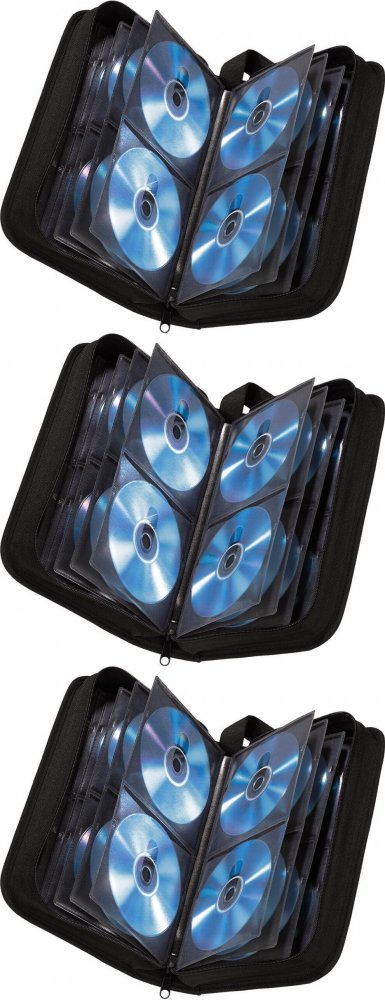 3x Etui na płyty Hama CD-Wallet 104 CD, 295x170x80mm, czarny