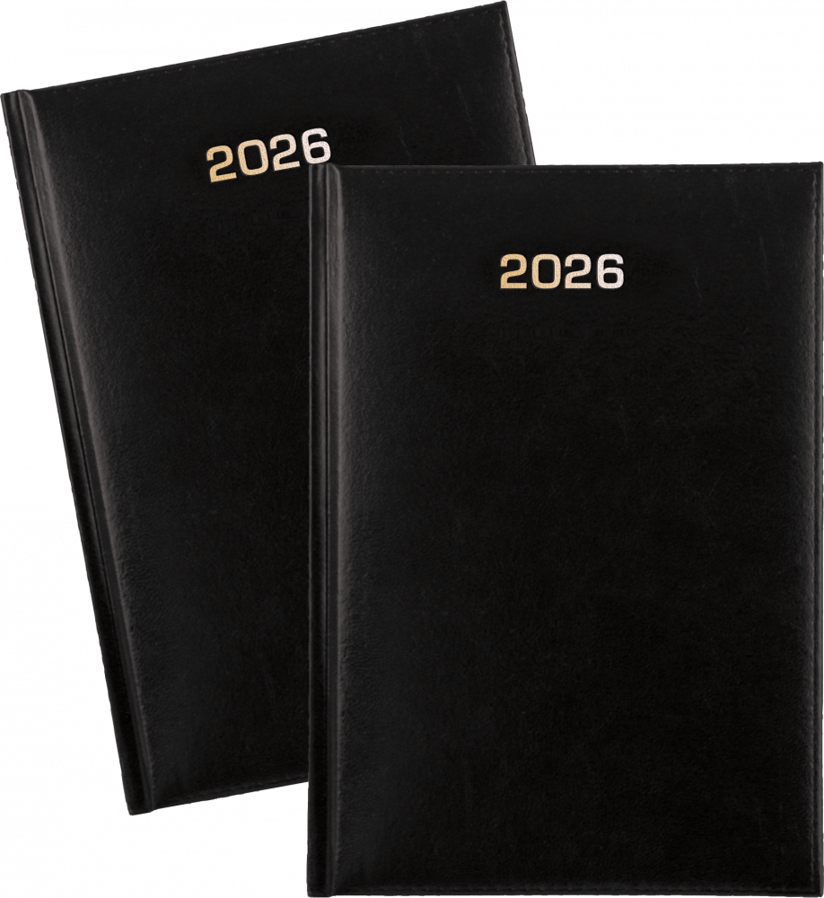 2x Kalendarz książkowy 2026, Udziałowiec, A5, tygodniowy, czarny