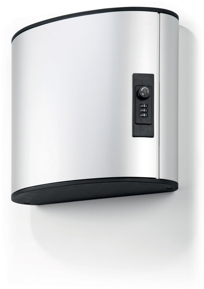 Szafka na klucze Durable Key Box Code, na 18 kluczy, z zamkiem szyfrowym i zawieszkami, srebrny