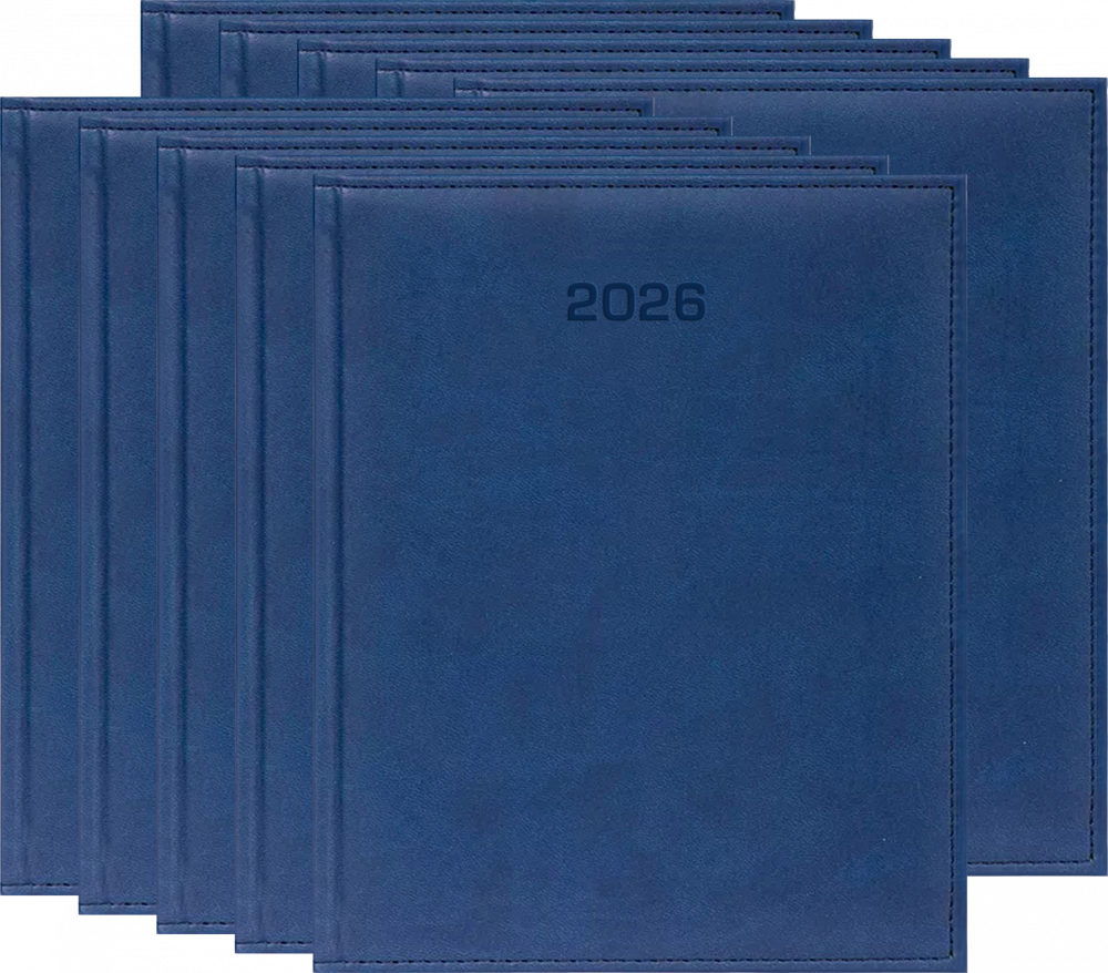 10x Kalendarz książkowy 2026, Udziałowiec, Vivella, A4, tygodniowy, granatowy B
