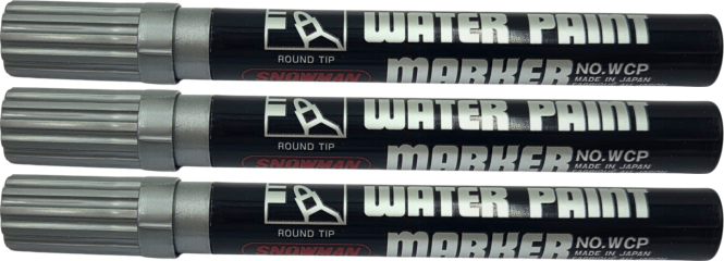 3x Pisak wodny Snowman Water Paint, okrągła, 1.5-3.0mm, srebrny