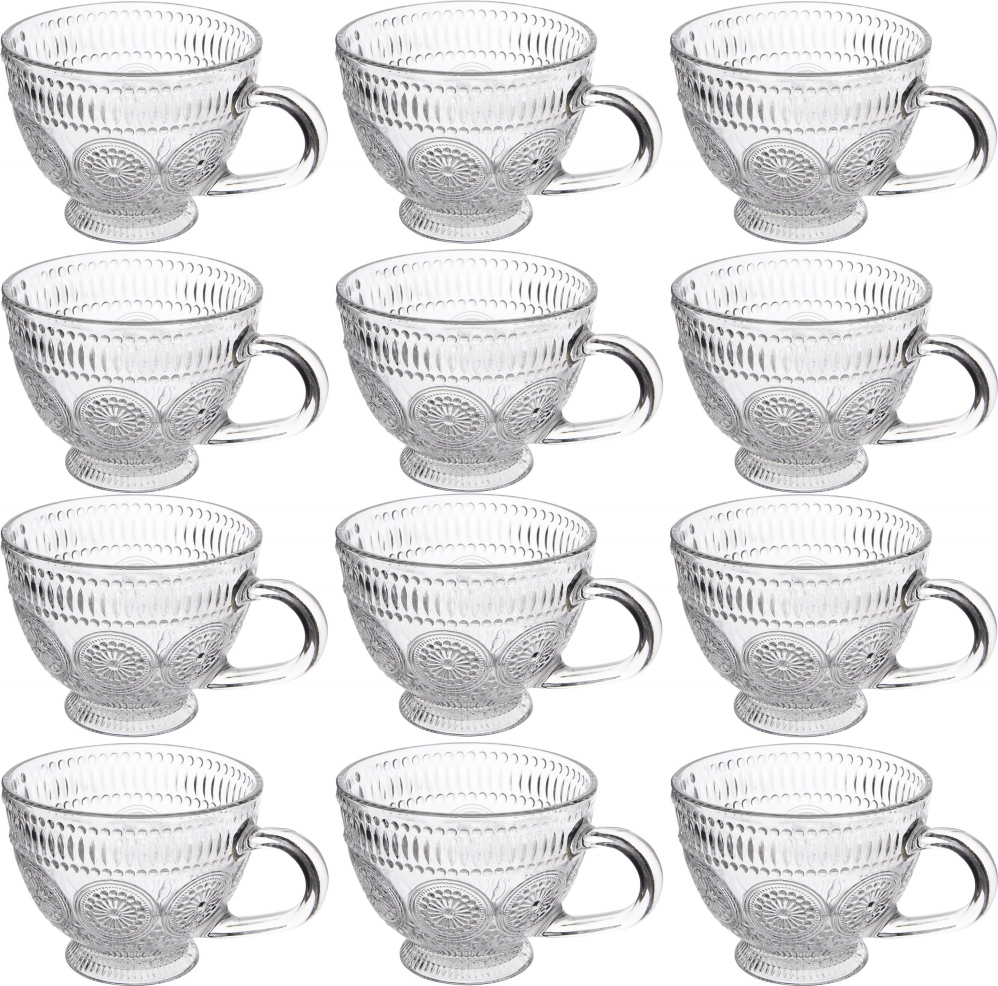 2x Filiżanka Altom Design Daisy, 430ml, szkło, 6 sztuk, przezroczysty