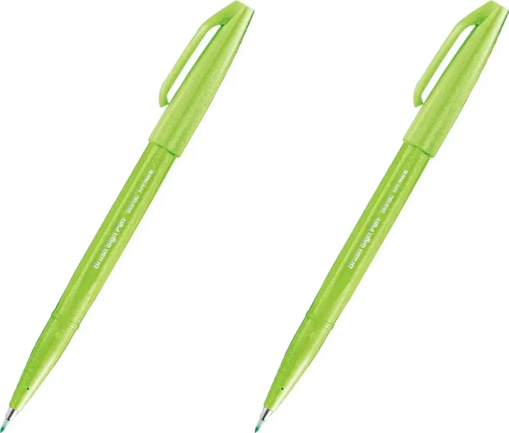 2x Pisak pędzelkowy do kaligrafii Pentel Brush Sign Pen SES15C, 2.07mm, seledynowy