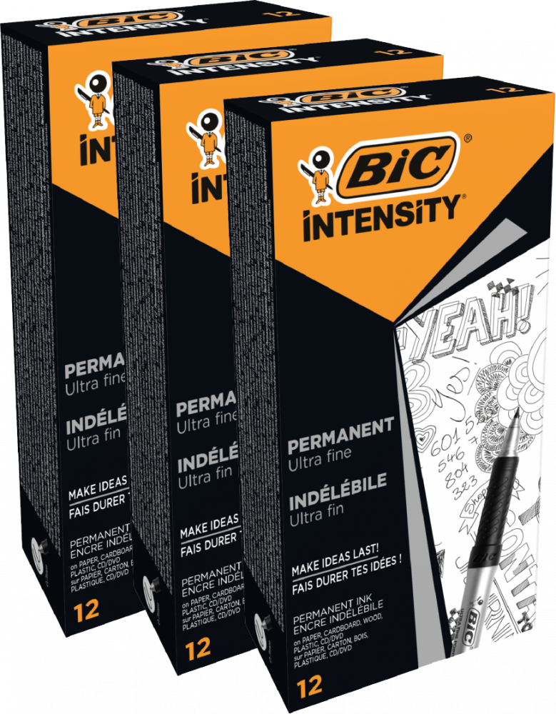 36x Marker Bic Ultra Fine, do płyt CD/DVD, okrągła, 0.8mm, czarny