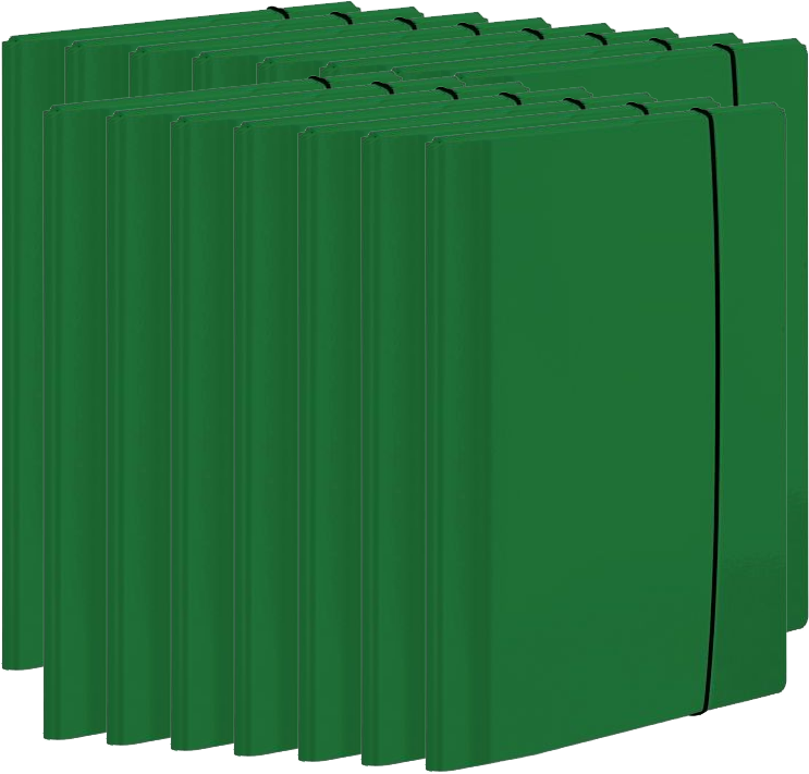 15x Teczka z gumką laminowana VauPe Large 2, A4, 20mm zielony