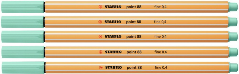 5x cienkopis Stabilo Point 88/12, 0.4mm, eukaliptusowy