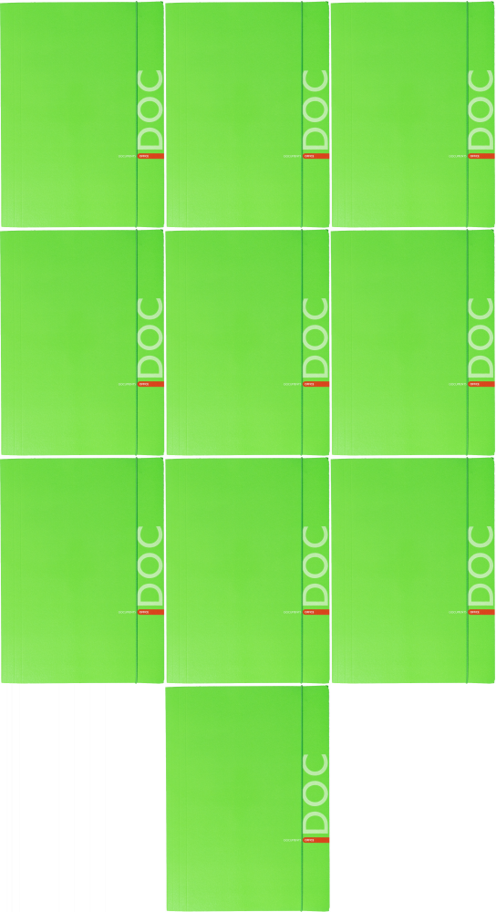 10x Teczka kartonowa z gumką Barbara Fluo, A4, 350g, zielony