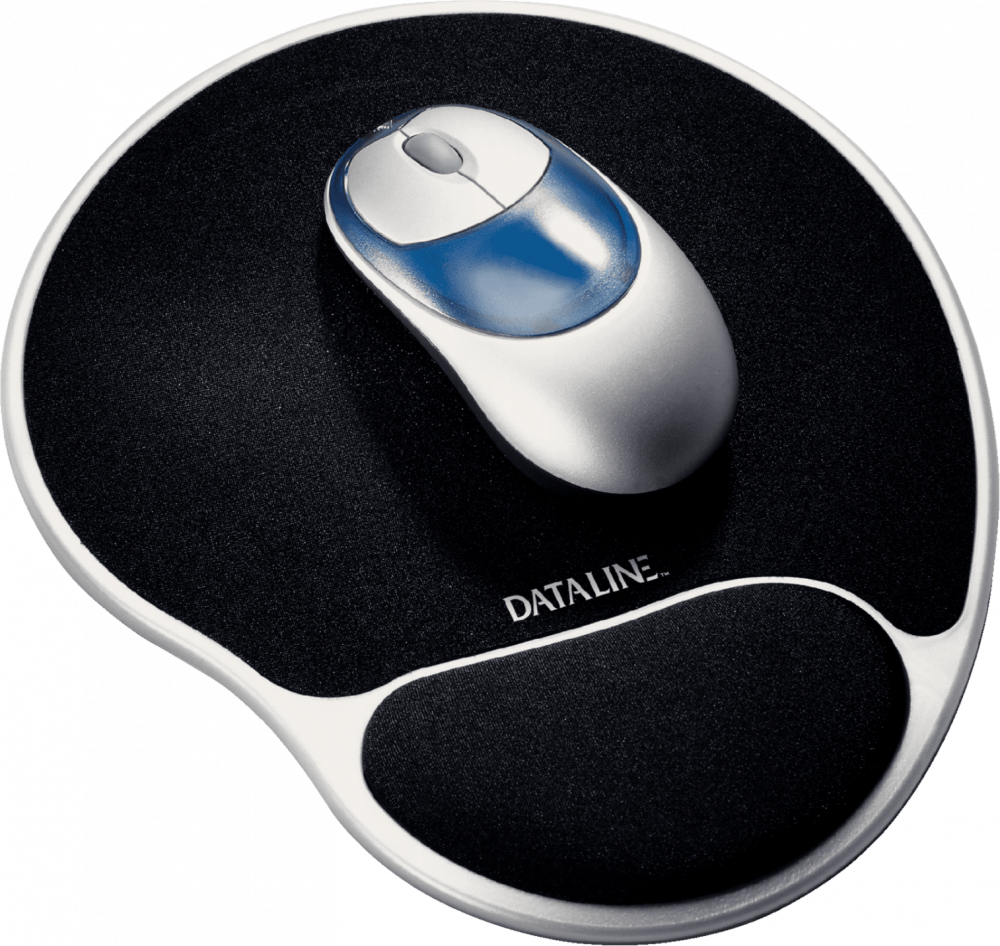 Podkładka żelowa pod mysz Dataline, 20x215x260mm, czarno-srebrny