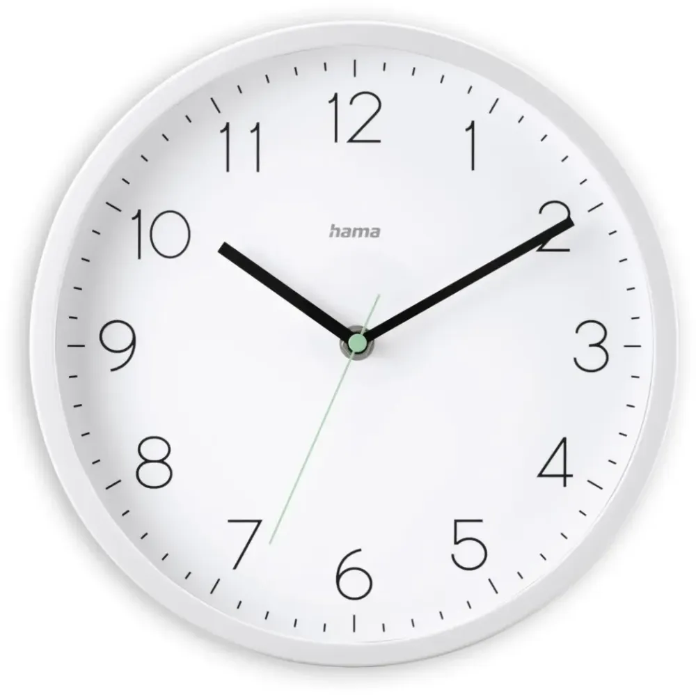 Zegar ścienny Hama Menorca, sterowany radiowo (DCF), 25cm, biały
