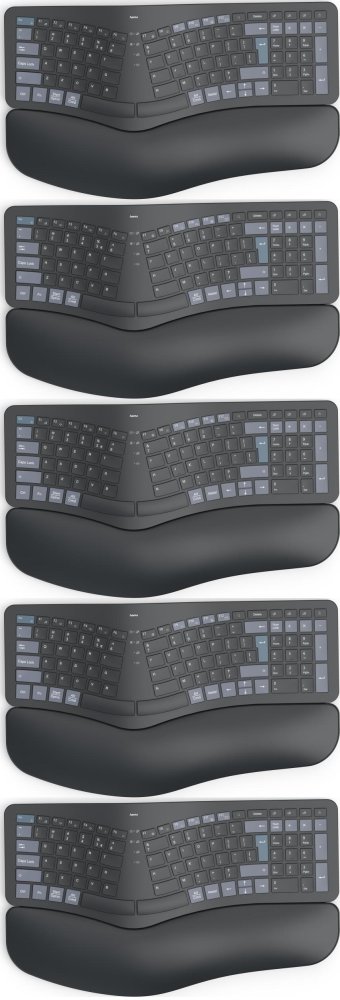 5x Klawiatura bezprzewodowa Hama WK-900 Ergo, podświetlenie, czarny