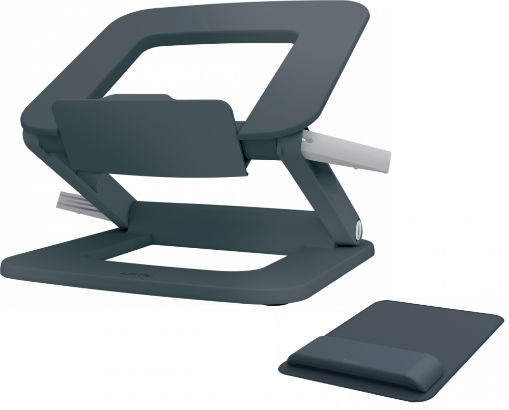 Zestaw: podstawka pod laptopa + podkładka ergonomiczna pod mysz i nadgarstek Leitz Ergo, ciemnoszary