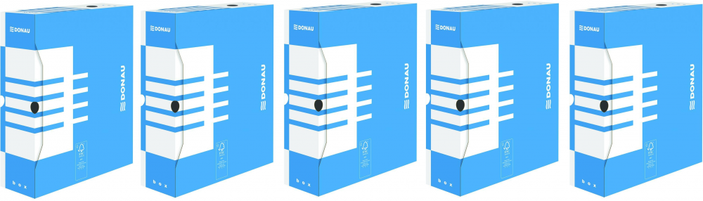 5x pudło archiwizacyjne Donau, do luźnych dokumentów, 100mm, niebieski