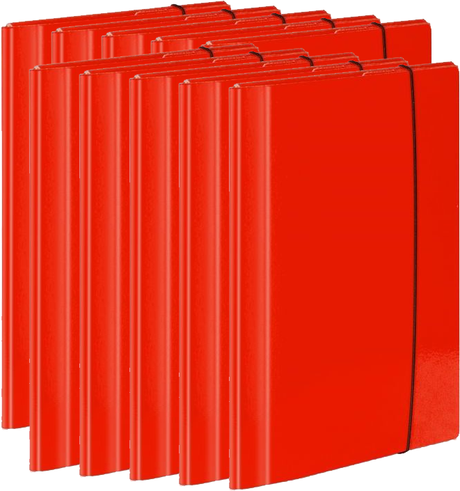 10x Teczka z gumką laminowana VauPe Large 2, A4, 20mm, czerwony