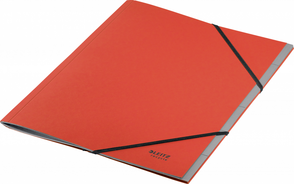 Teczka z przegródkami Leitz Recycle, A4, 6 przekładek z zakładkami, czerwony