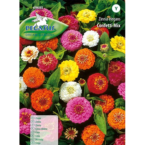 1 pac, Zinnia (Cârciumăreasă) Confetti, mix multicolor - Semințe: Mod de ambalare: 1 pac