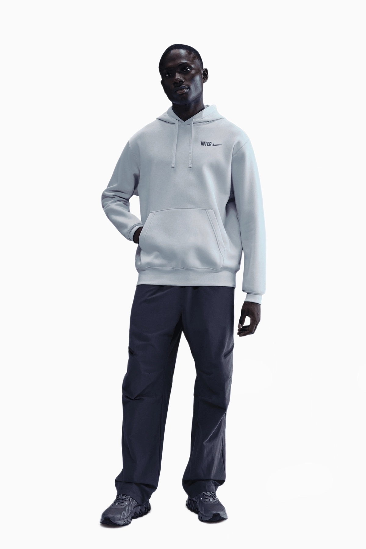 Bluza z kapturem Nike Inter Mediolan 25/26 Club - Szary