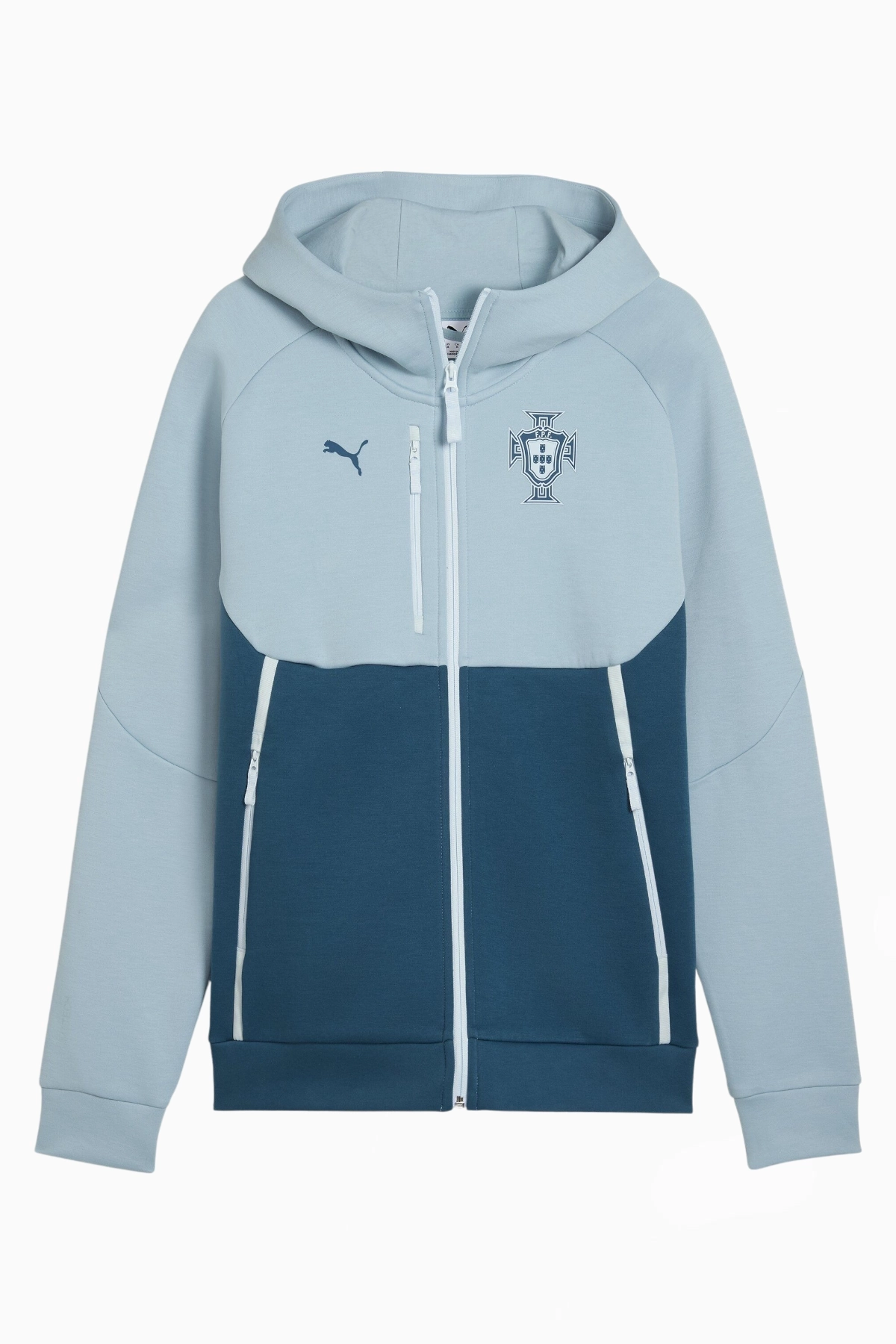 Bluza z kapturem Reprezentacji Portugalii Puma 2026 PUMATECH Full-Zip - Niebieski