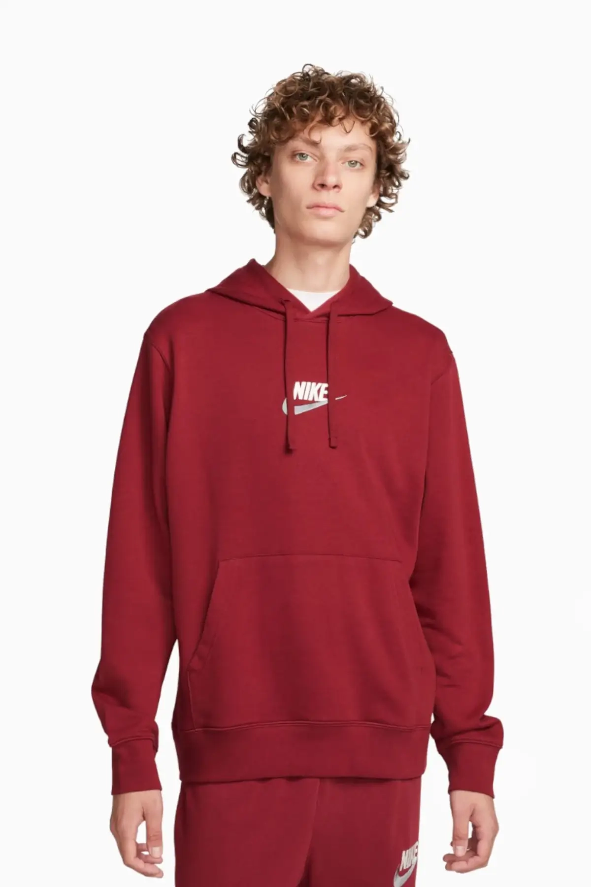 Bluza z kapturem Nike Club Fleece+ - Bordowy
